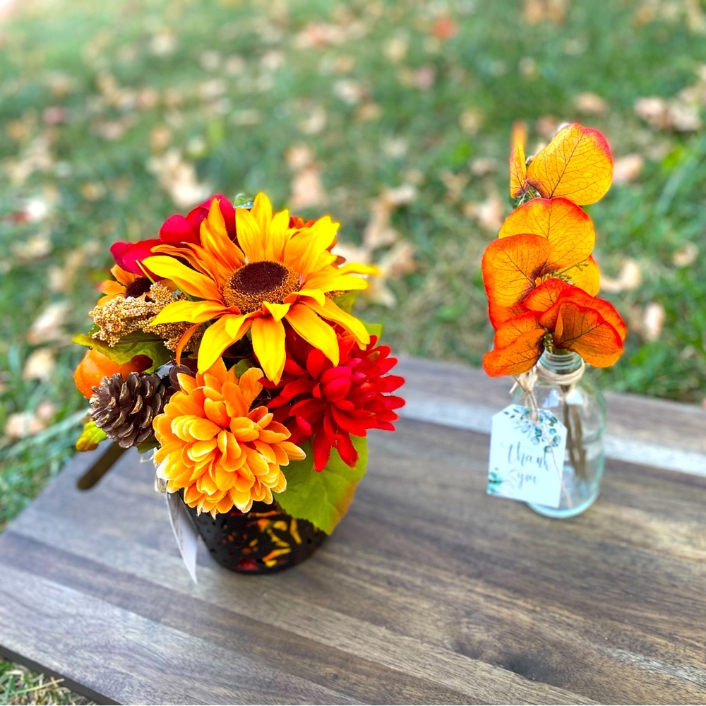 Fall decor floral arrangements